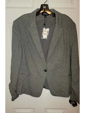 EXPRESS HEATHER GRAY SOFT BLAZER SIZE XL NWT BUTTON FRONT